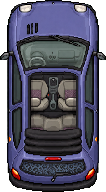 Selected pixel-art blue Renault Twingo